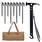 Camping Tool Sets, including Canvas Cloth Camping Tool Tote Bags, Alloy & Carbon Steel Tent Peg Hammer and Carbon Steel Tent Pegs