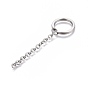 304 Stainless Steel Split Key Ring Clasps, For Keychain Making, with Extended Cable Chains