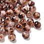 Opaque Acrylic Imitation Leopard Print Beads, Round, Two Tone
