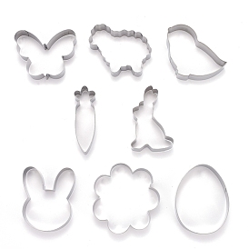 Stainless Steel Mixed Animal Shaped Cookie Candy Food Cutters Molds, for DIY Biscuit Baking Tool