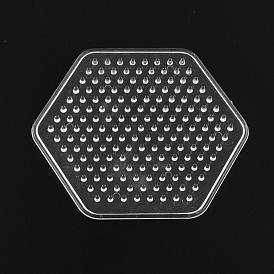 Tableros de plástico de plástico hexagonal abc utilizados para perlas de fusibles diy 5x5 mm, 74x83x5 mm