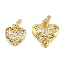Латунные микропаве прозрачные кубические циркониевые подвески, сердце прелести