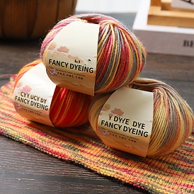 Wool Rainbow Segment Dyed Knitting Yarn, for Garments Scarves Sweater Shawl Hats
