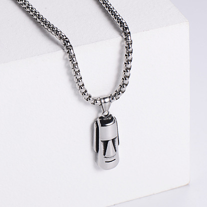 Ретро-стиль 304 ожерелья из нержавеющей стали с подвеской в виде статуи моаи для мужчин