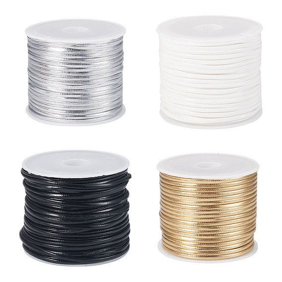 40м 4 цвета шнур из искусственной кожи, плоский, с пластиковыми бобин