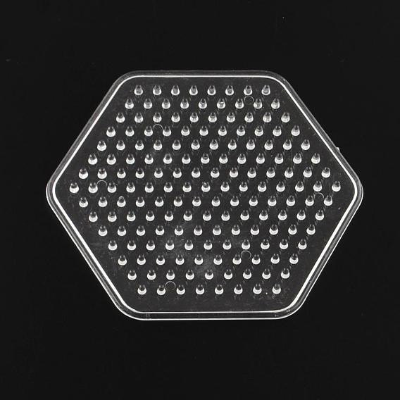 Hexagon ABC Plastic Pegboards used for 5x5mm DIY Fuse Beads, 74x83x5mm