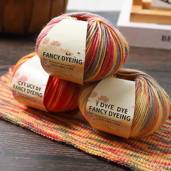 Шерстяная радужная сегментная окрашенная пряжа для вязания, для одежды шарфы свитера шали шапки