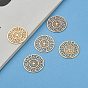 Brass Pendants, Etched Metal Embellishments, Long-Lasting Plated, Flat Round