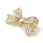 Brass Micro Pave Clear Cubic Zirconia Beads, Bowknot