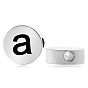 201 Stainless Steel Beads, Laser Cut,  Flat Round with Letter