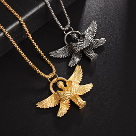 Alloy Angel Wing Pendant Necklaces for Unisex