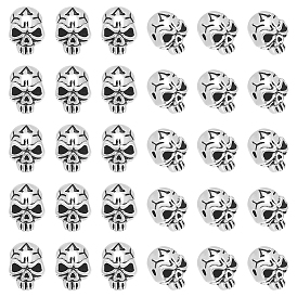 30 бусины из сплава в тибетском стиле, череп