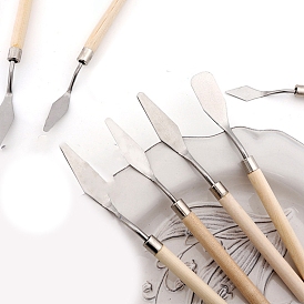9Pcs Painting Knife Set, Painting Scraper, Stainless Steel Palette Knife, Painting Art Spatula with Wood Handle, Art Painting Knife Tools for Oil Canvas Acrylic Painting