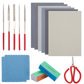 Ювелирные инструменты , с полировкой из замши, сплавные алмазные файлы, шлифовальные инструменты, ножницы из углеродистой стали и наждачная бумага полировальная абразивная шлифовальная бумага