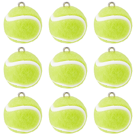 10шт. бархатные подвески, с железной фурнитурой, большой теннис