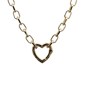 Exaggerated European and American Fashion Micro-inlaid Zircon Peach Heart Necklace