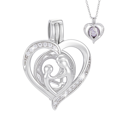 1шт. 925 подвески из стерлингового серебра с микропаве из прозрачных кубических цирконий в форме клетки, Подвески в виде полых сердечек с клеймом 925, родий