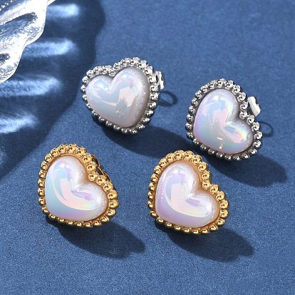 304 серьги-гвоздики в форме сердца из нержавеющей стали для женщин