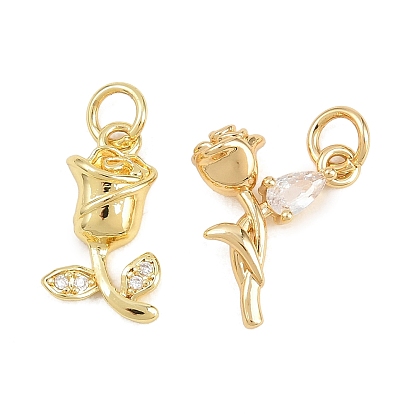 Подвески из латуни с микро-паве ко Дню святого Валентина, прозрачные циркониевые подвески, , без кадмия и без свинца