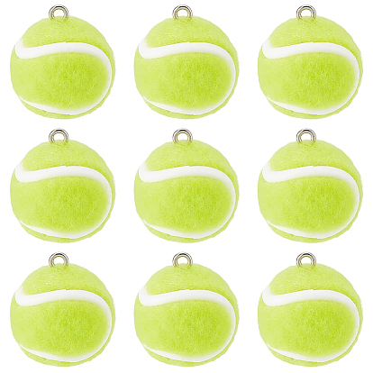 10шт. бархатные подвески, с железной фурнитурой, большой теннис