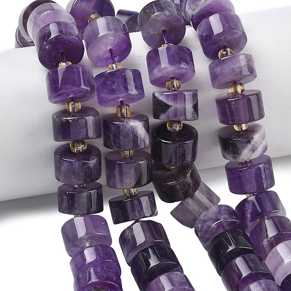 Природный аметист нитей бисера, диск, Heishi бусы, с бисером