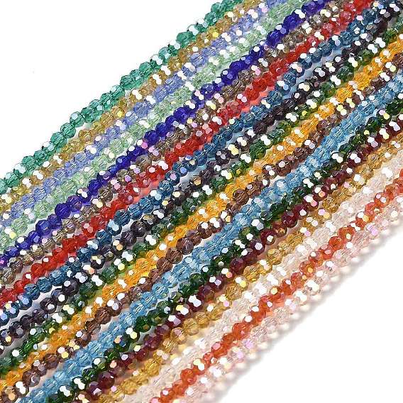 Transparent Glass Beads, Faceted, Round