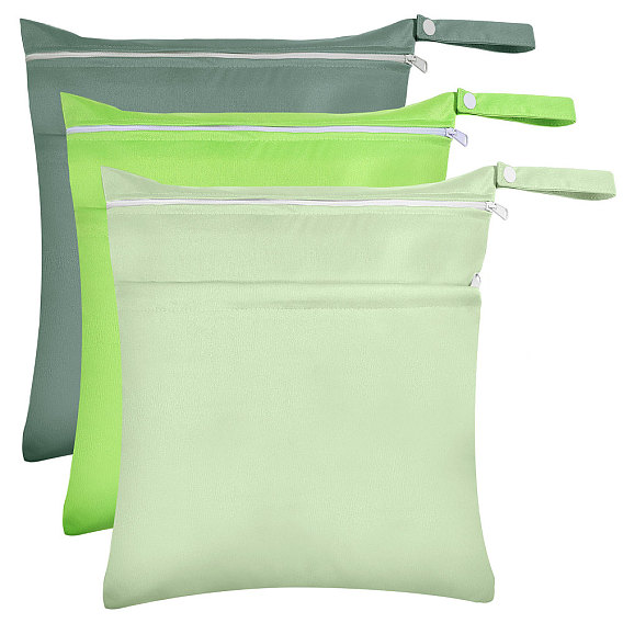 3шт. 3цветные тканевые мешочки для хранения косметики на молнии, прямоугольные