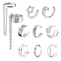 2пары 2стили 925серьги-манжеты из стерлингового серебра, с 3серьгами-манжетами и 1набором серег-манжетов
