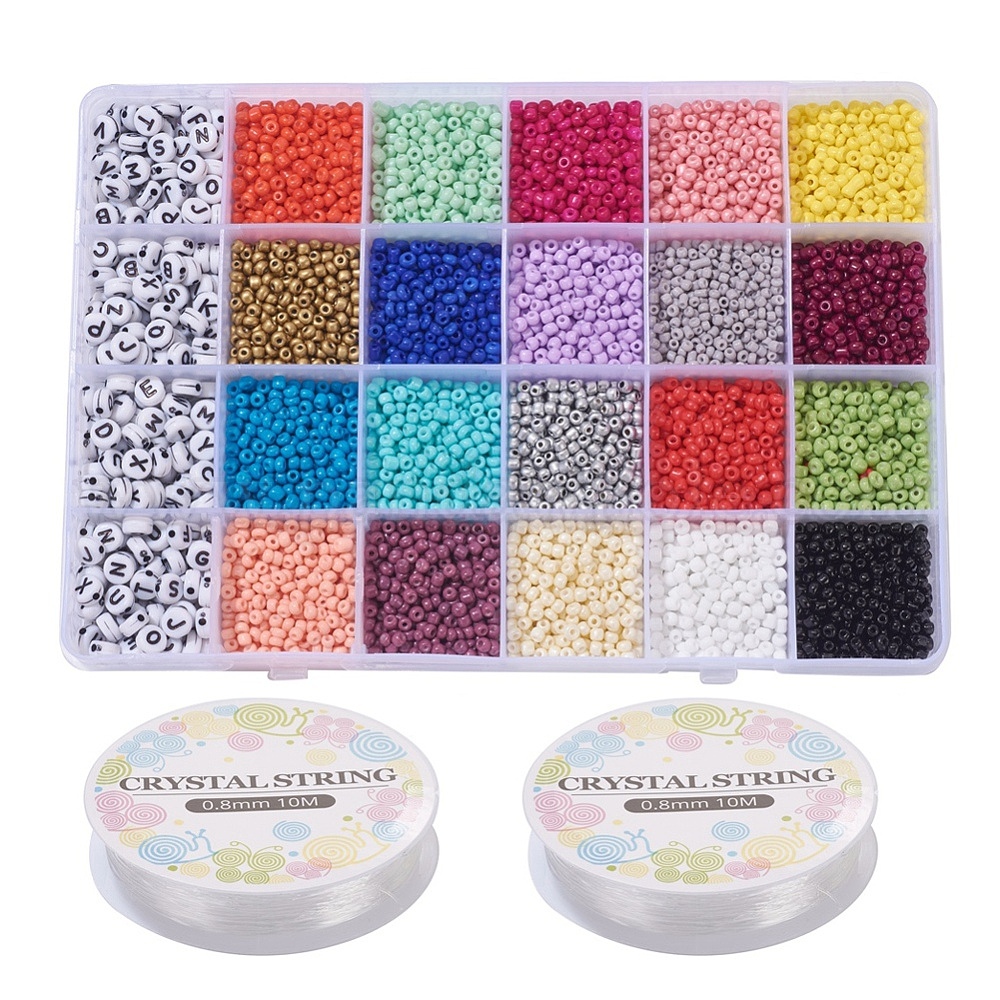 China Factory DIY 20 Colors Glass Seed Beads Stretch Bracelets Kits for  Children´s Day, Including Flat Round Acrylic Letters Beads and  Elastic Crystal Thread 3~3.5mm, Hole: 1~1.2mm in bulk online 