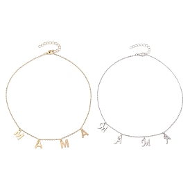 304 ожерелье из нержавеющей стали с подвесками в форме буквы «мама», Латунные кабельные цепи ожерелья
