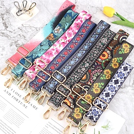 Flower Pattern Nylon Canvas Handbag Webbing Bag Straps, for Handbag or Shoulder Bag Replacement