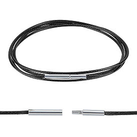 Плетеные круглые шнуры из вощеного полиэстера, с застежкой, для ожерелья делает