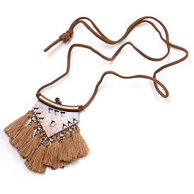 Tassel Long Necklace Fashion Creative Flower Autumn Winter Sweater Chain Geometric Hollow Necklace