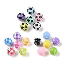 Opaque Acrylic Beads, Football