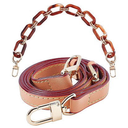 2pcs 2 styles bandoulière réglable en cuir PU, fermoirs alliage pivotantes, pour accessoires de remplacement de sangles de sac