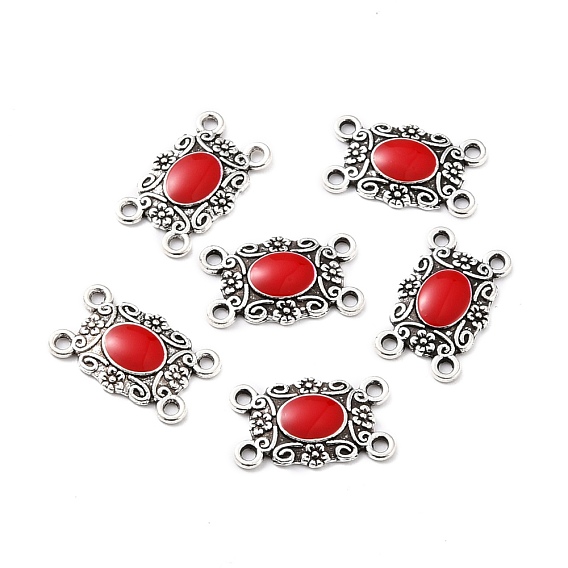 Enamel Style Alloy Multi-Strand Links, Rectangle