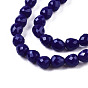 Opaque Solid Color Glass Beads Strands, Faceted, Teardrop