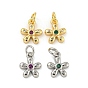 Латунные микро проложить кубического циркония подвески, без кадмия, без никеля и без свинца, настоящий 18k позолоченный/платиновый, цветок
