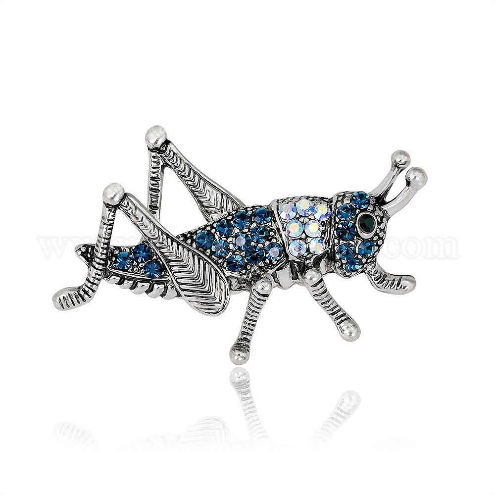 Broches en alliage de strass en forme de sauterelle
