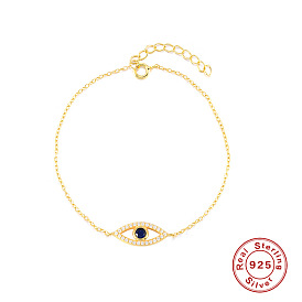925 Sterling Silver Devil Eye Diamond Bracelet for Women - Classic and Elegant
