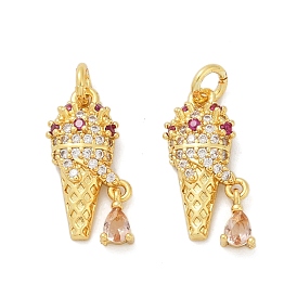 Латунные микро проложить кубического циркония подвески, мороженое прелести, с целью перехода в кольце, стойки покрытие, прочное покрытие, без кадмия и без свинца