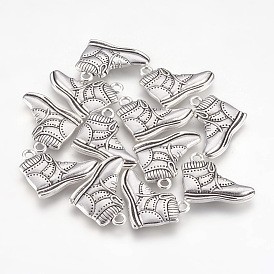 Pendentifs en alliage de style tibétain, sans plomb et sans cadmium, , 22x19mm, trou: environ 1 mm