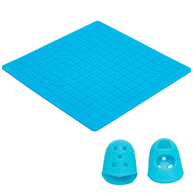 3D Printing Pen Silicone Design Mat, with 2 Silicone Finger Caps, Square