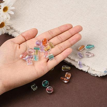 Transparent Acrylic Beads, Column & Round & Teardrop & Cube