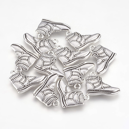 Pendentifs en alliage de style tibétain, sans plomb et sans cadmium, , 22x19mm, trou: environ 1 mm