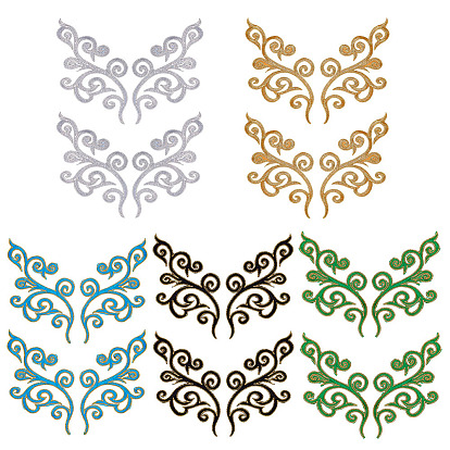 5 пары 5 цветов, цветочные компьютерные вышивки, нитки, лоскуты, наклеить патч, аксессуары для костюма