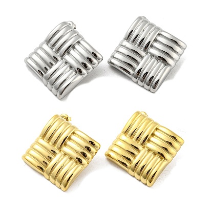 304 Stainless Steel Stud Earrings, Rhombus