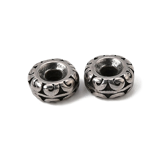 316 perles chirurgicales en acier inoxydable, Rondelle avec motif floral