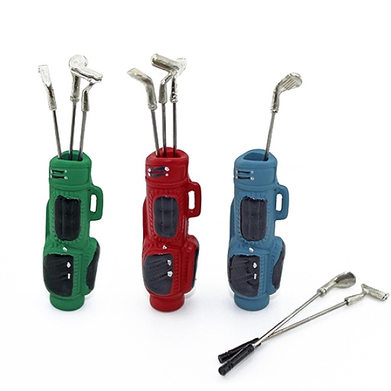 Миниатюрные клюшки для гольфа из легкого сплава, Brassie, с сумкой для гольфа из полимера, для кукольных аксессуаров, притворяющихся опорными украшениями