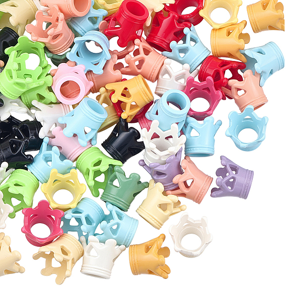 100шт. непрозрачные акриловые бусины, окрашенные методом запекания, корона